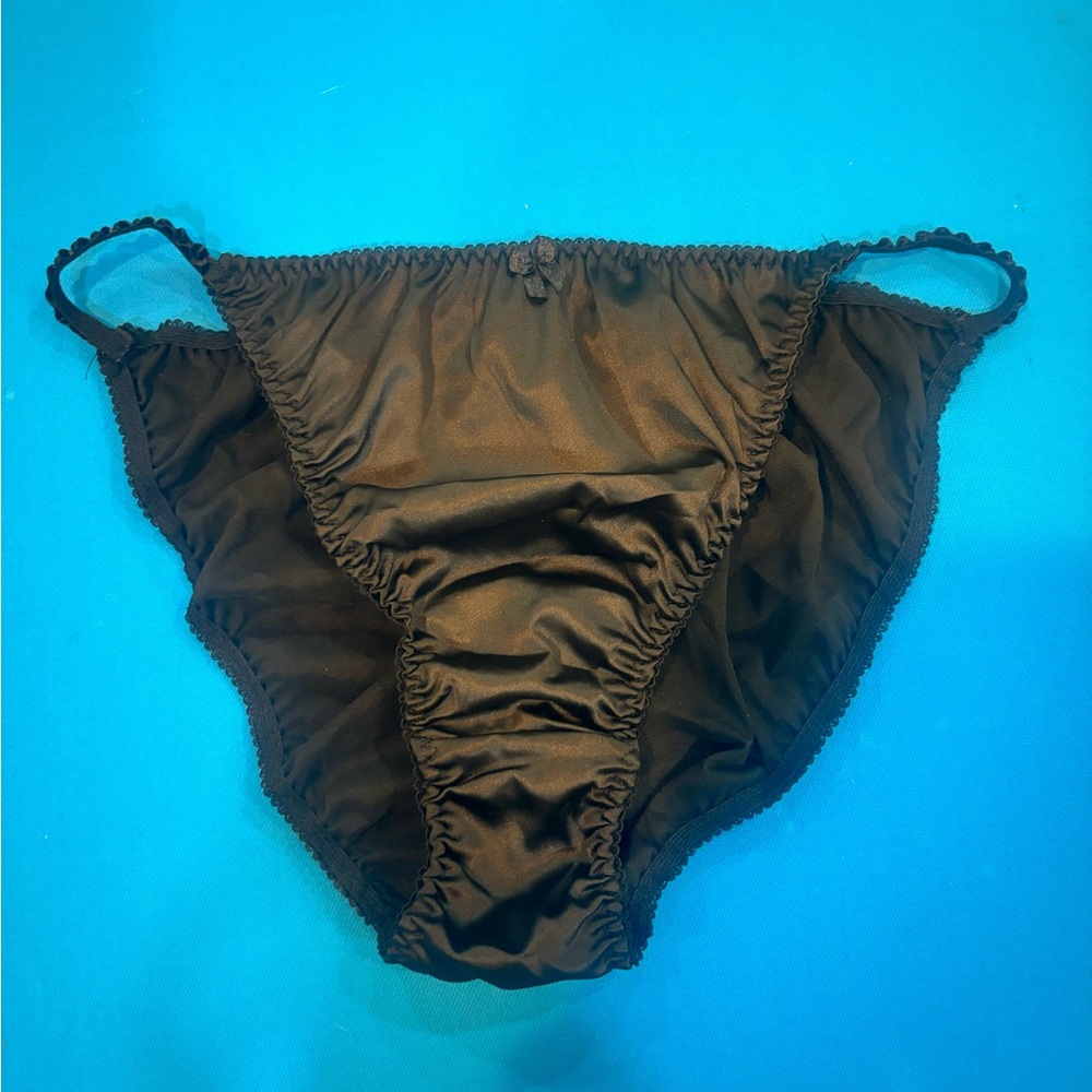 Satin string bikini panties. Not silk